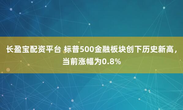 长盈宝配资平台 标普500金融板块创下历史新高，当前涨幅为0.8%