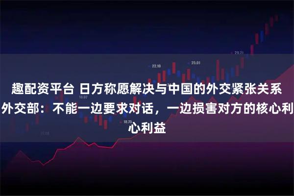 趣配资平台 日方称愿解决与中国的外交紧张关系，外交部：不能一边要求对话，一边损害对方的核心利益